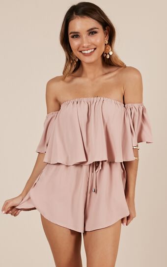 Beneath The Lights Playsuit In Blush