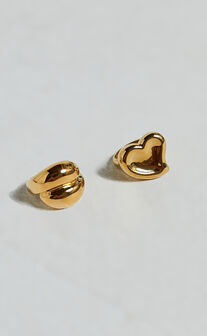 Claire 2 Ring Pack - Heart Shape Chunky Rings in Gold