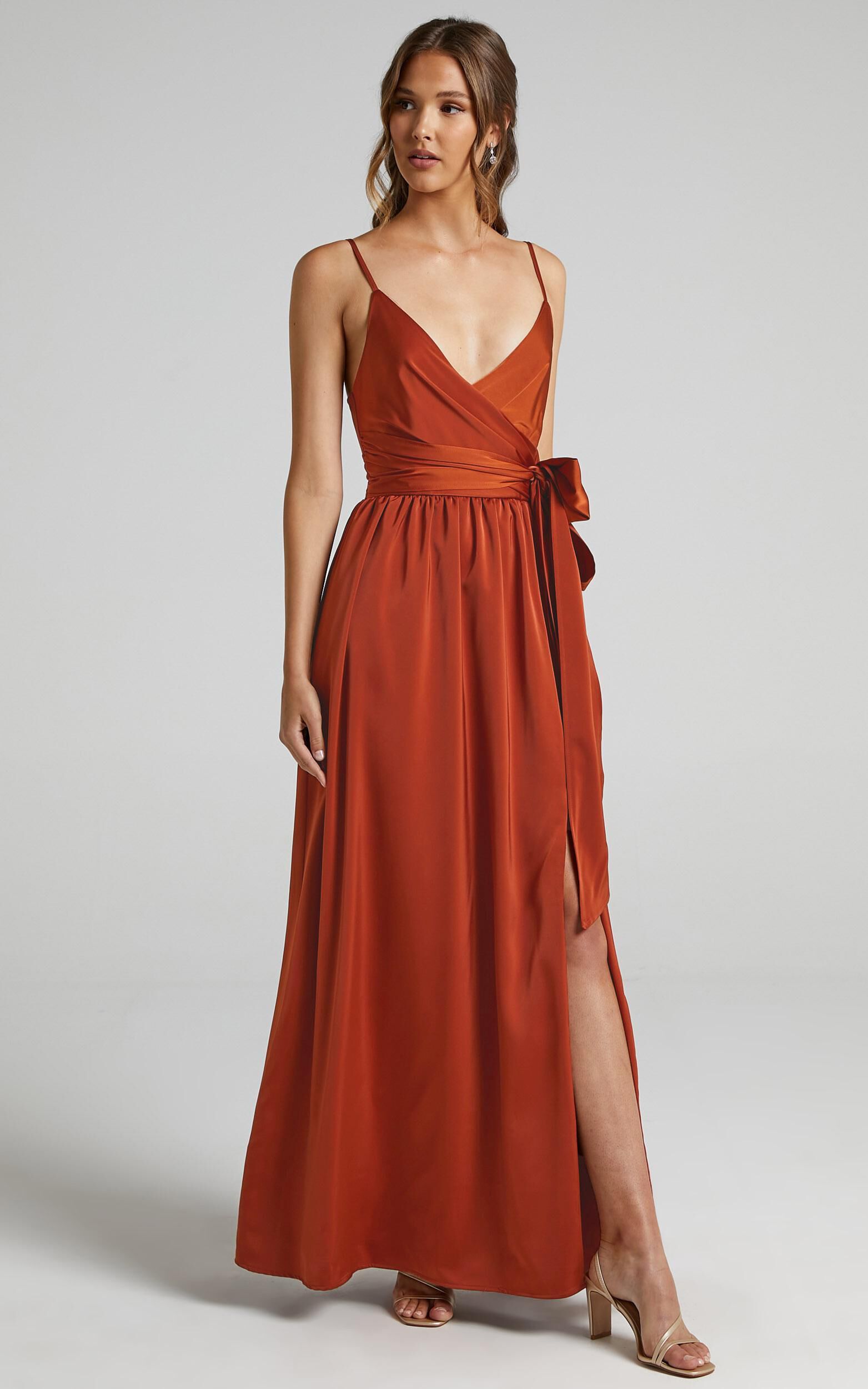 Copper top wrap dress