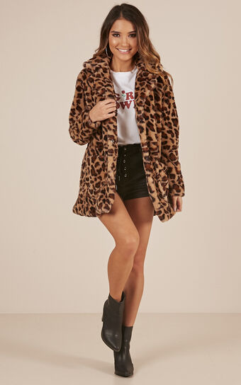 Thats The Trouble Coat In Leopard Print