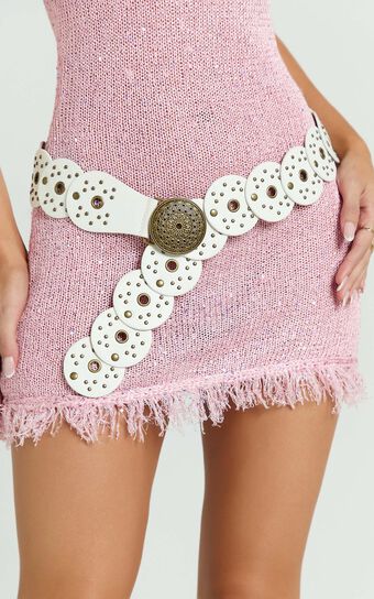 Eileen Belt - Chunky Statement Belt in White