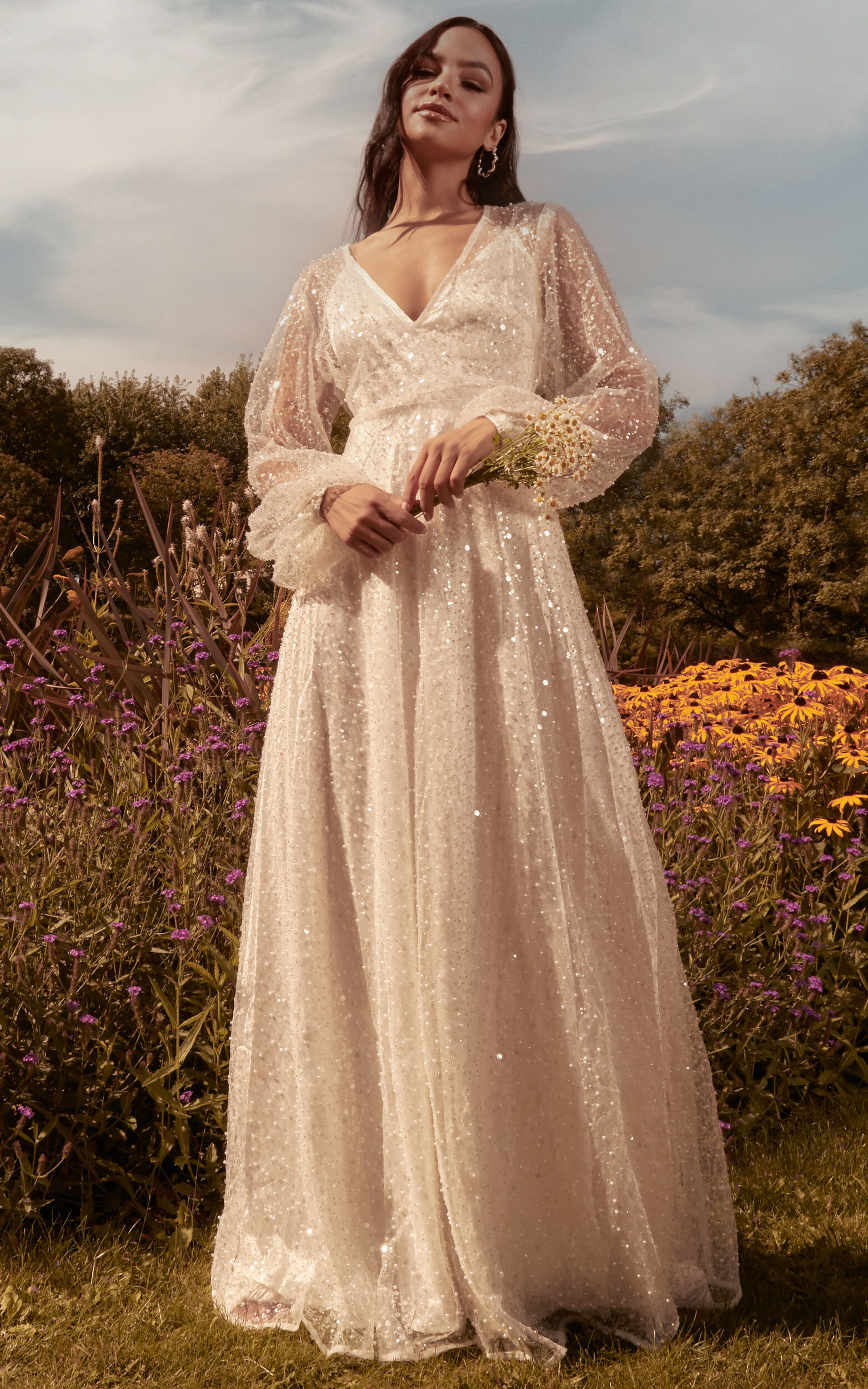 Long sleeve embellished new arrivals wedding dress