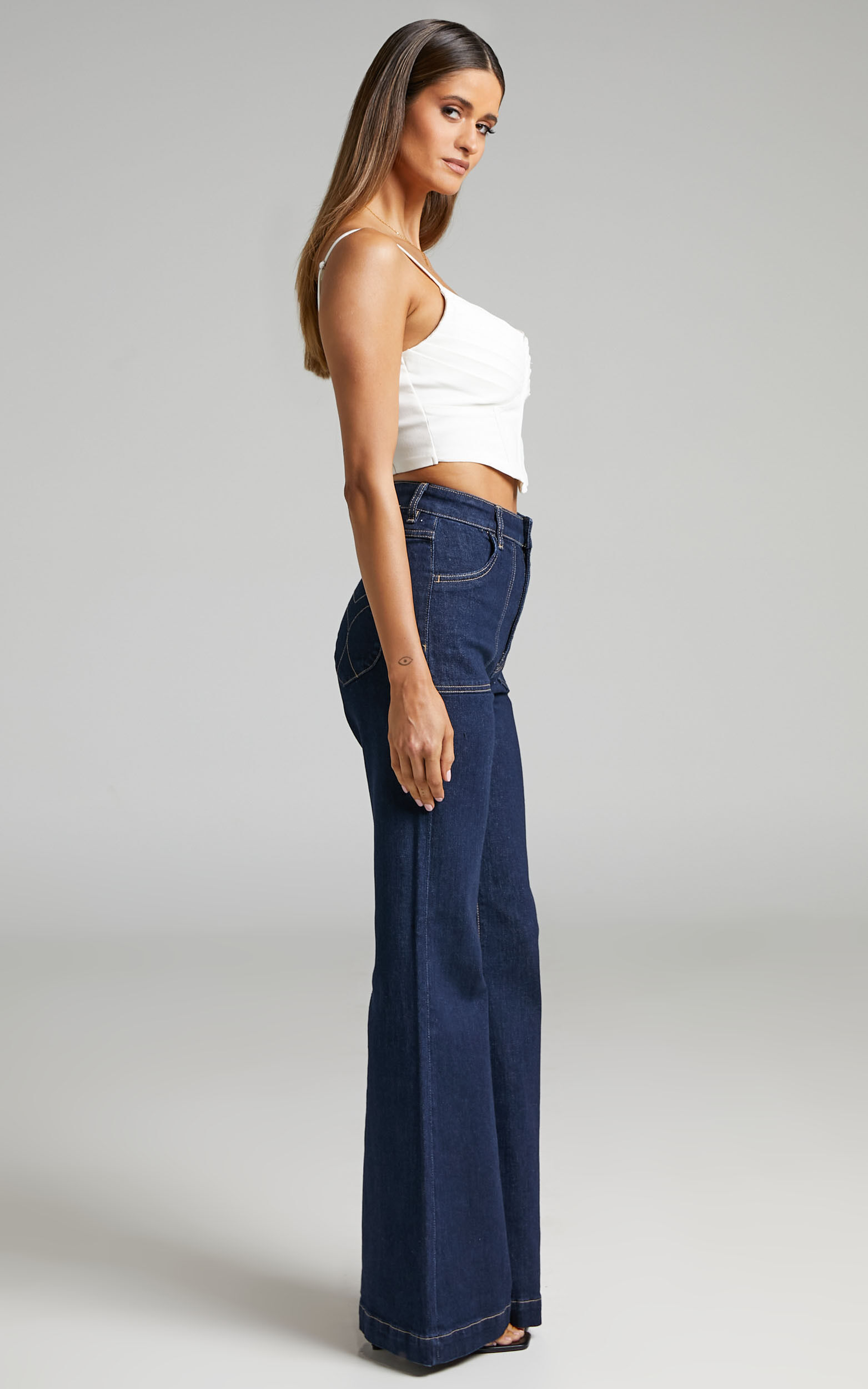 Rolla's - Eastcoast Flare in Lux Blue Organic | Showpo USA