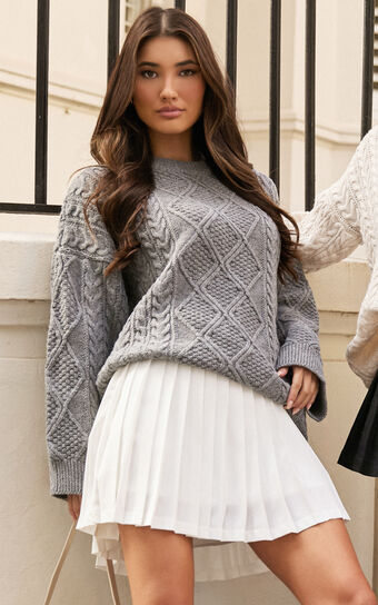 Zoey Skirt - Mini Pleated Skirt in White