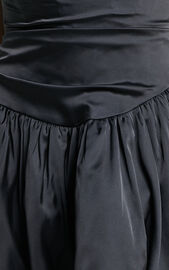 Edina Mini Dress - Strapless Drop Waist Puff Ball Dress in Black | Showpo