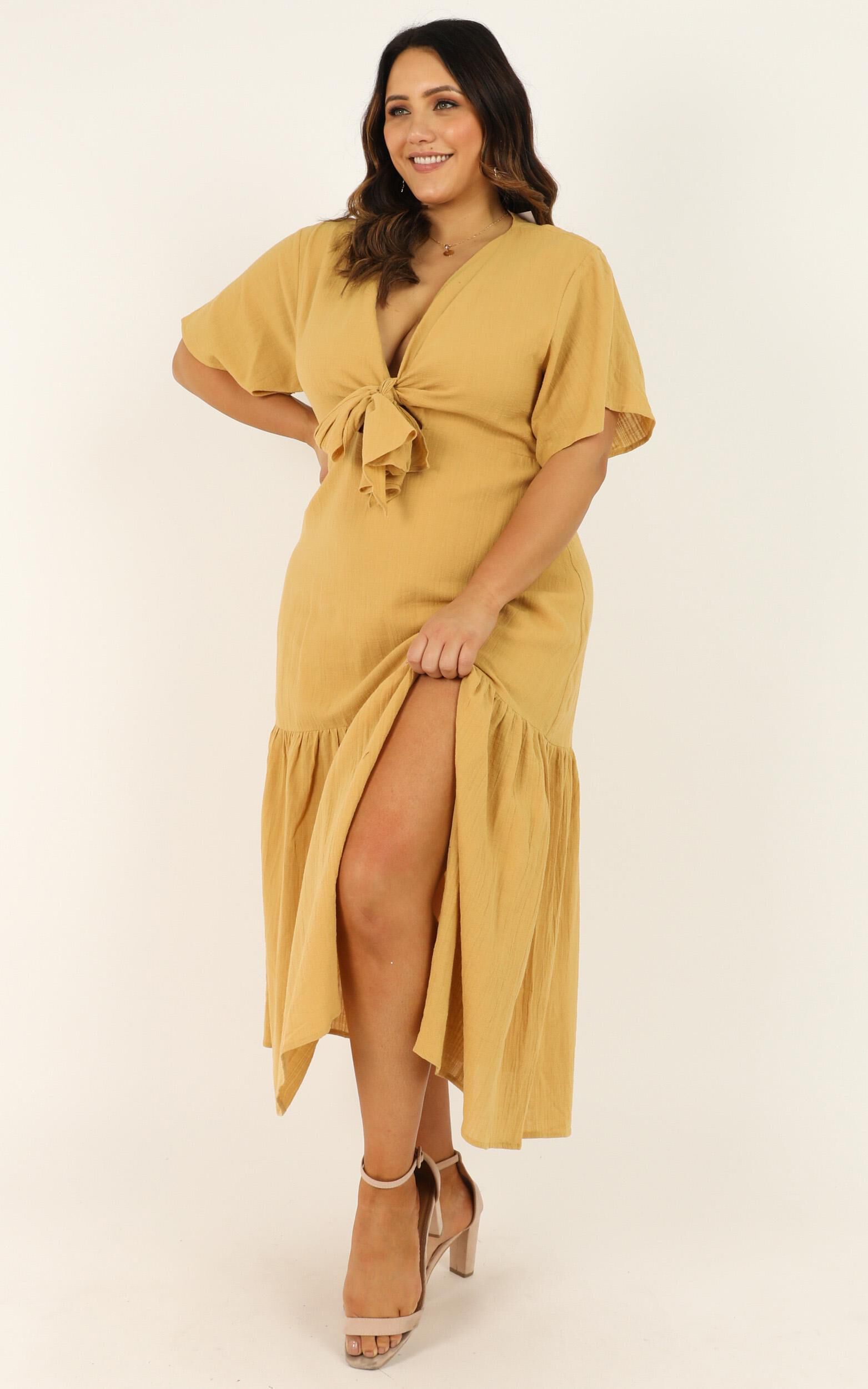 Showpo mustard dress cheap