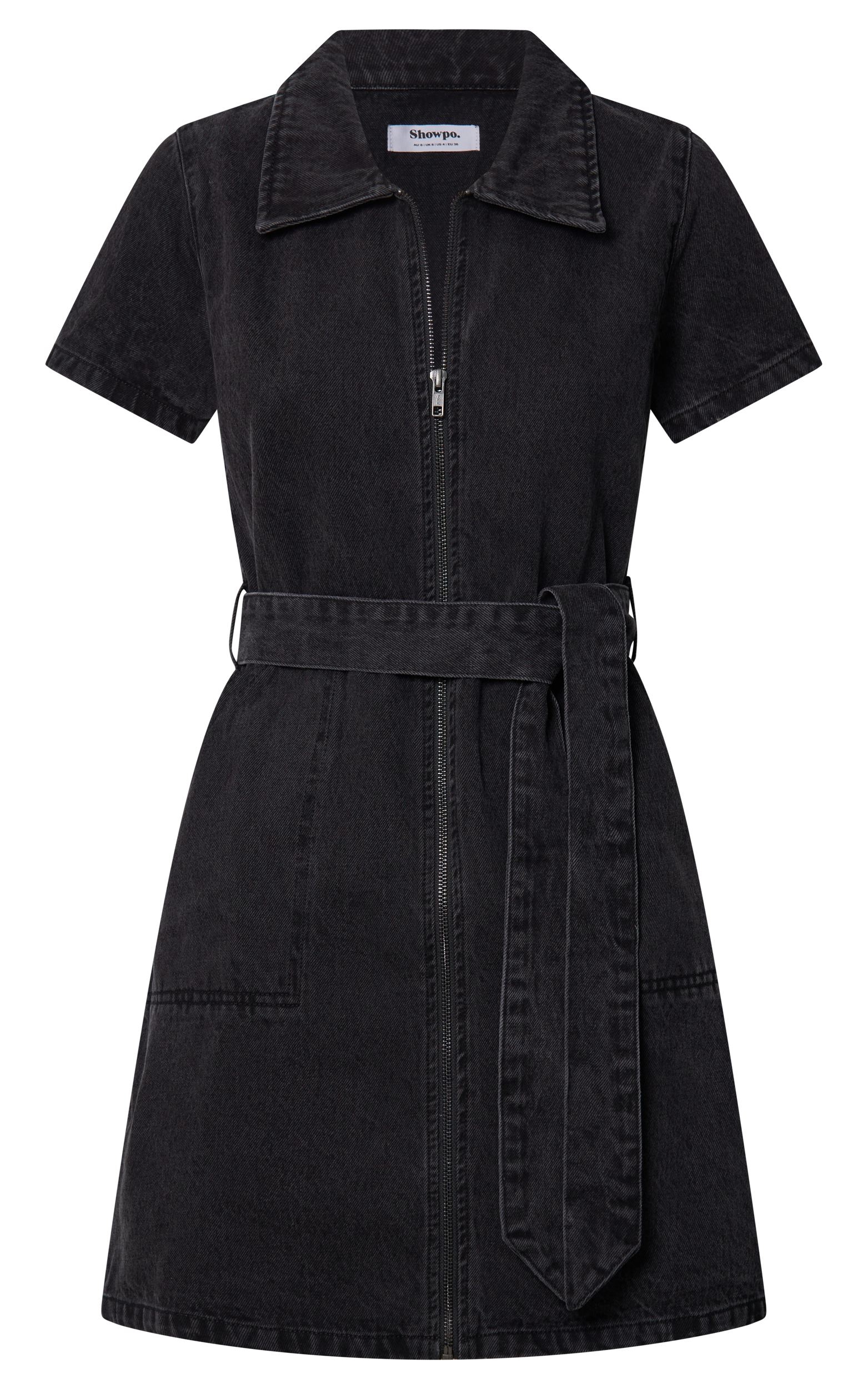 Topshop black denim dress best sale