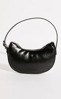 Goldie Shoulder Bag in Black PU