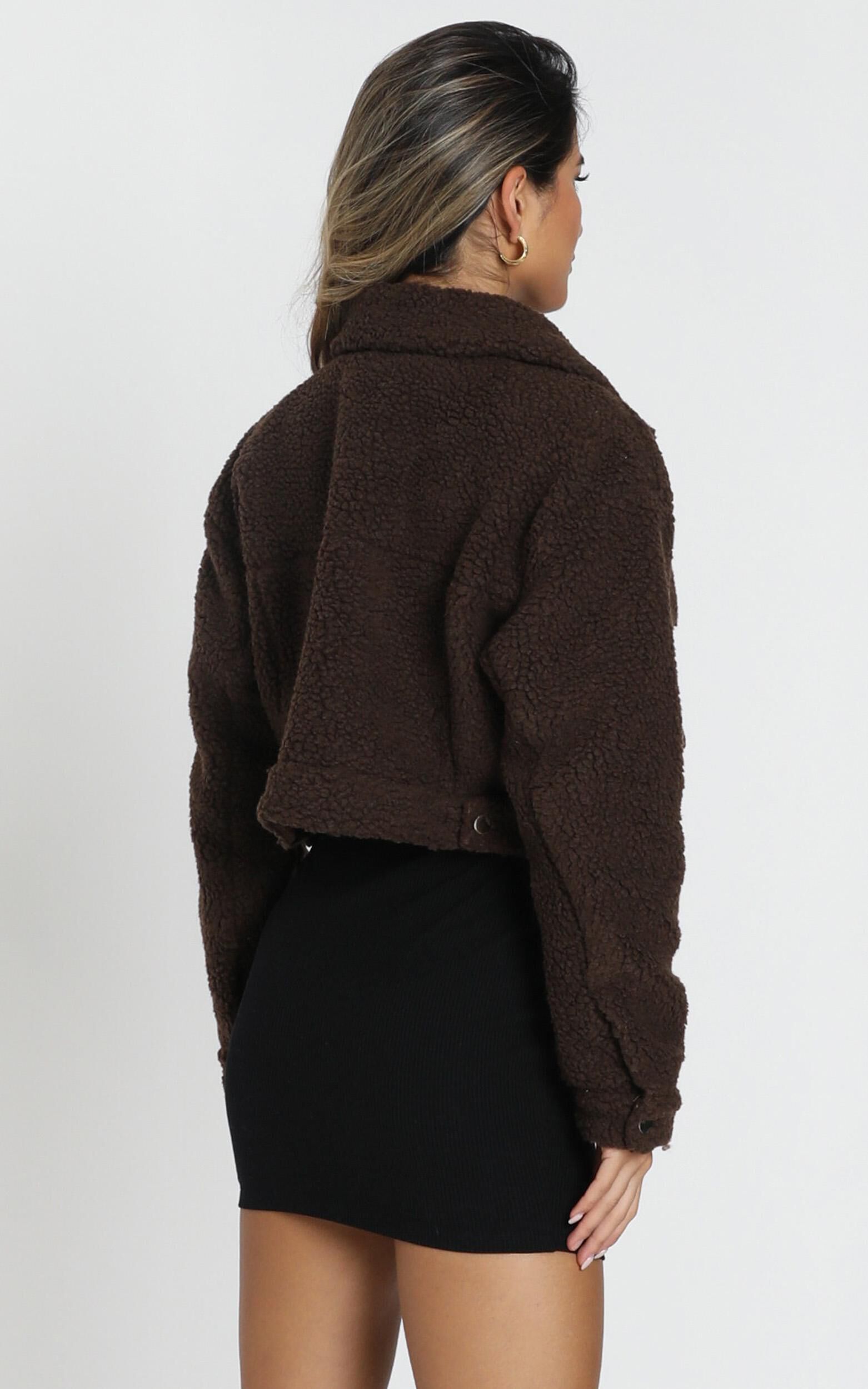 Team Spirit Teddy Jacket In Brown Teddy Showpo EU