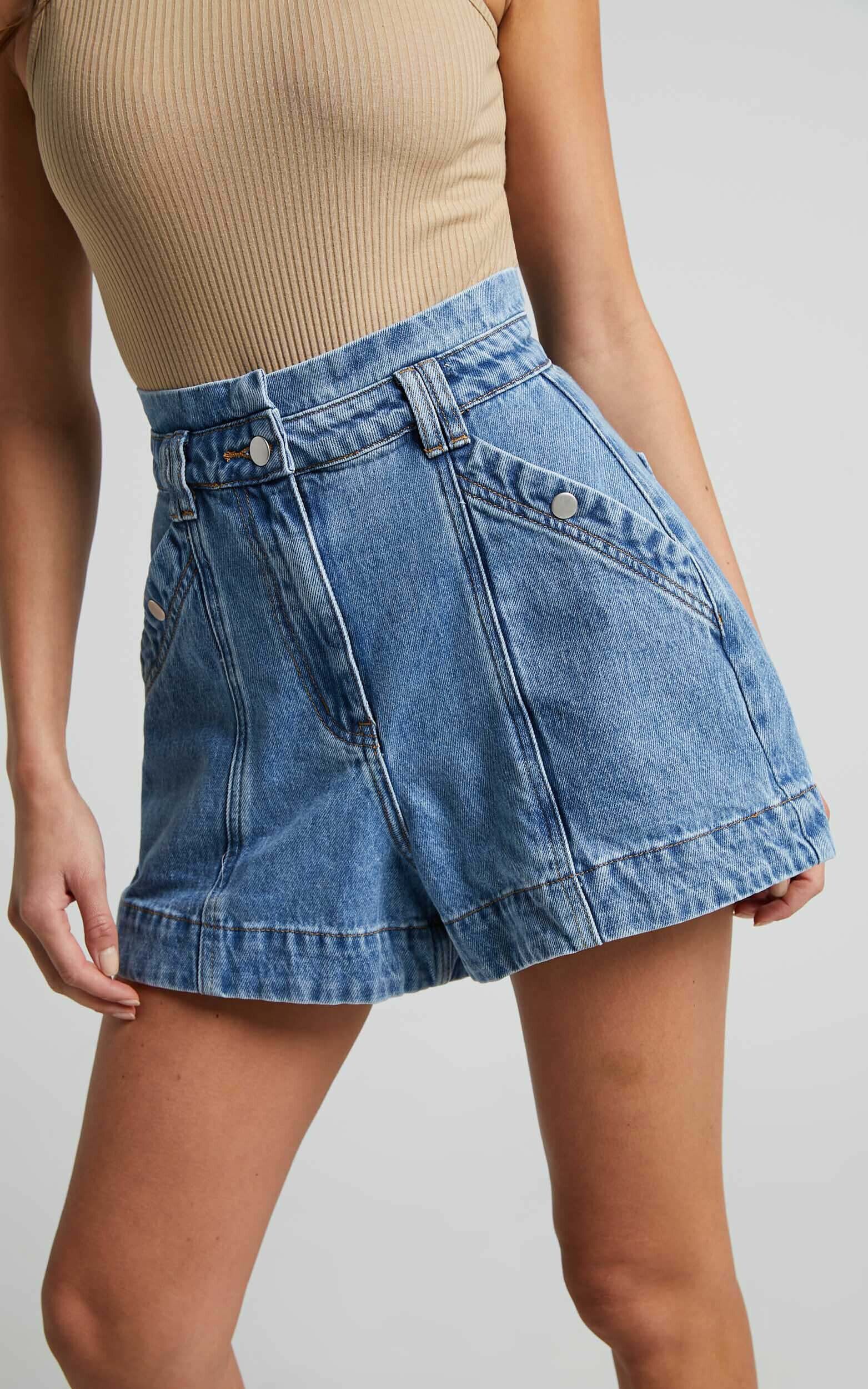 High waisted a line shorts outlet