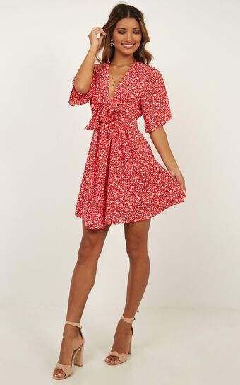 Dreaming About You Dress In Red Floral