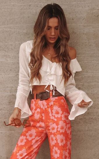 Rumina Top - Long Sleeve Top in White