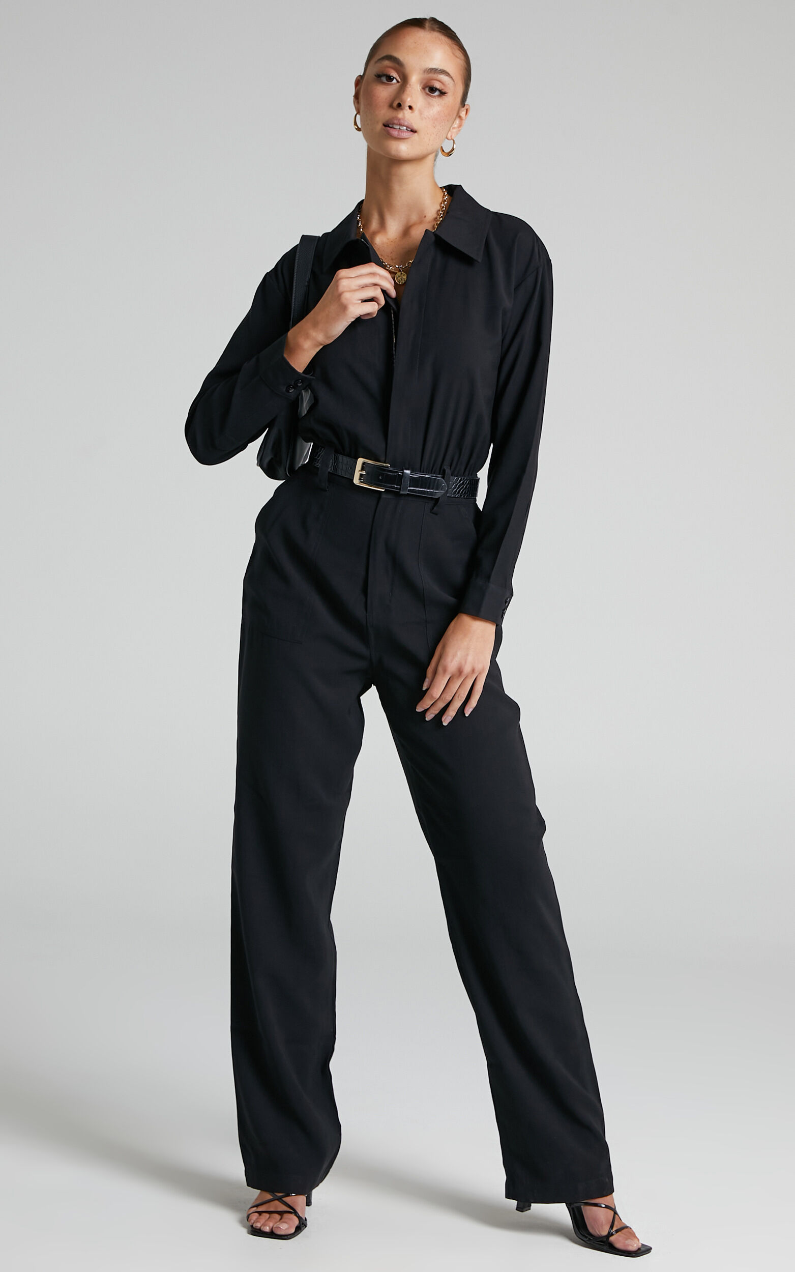 Showpo black jumpsuit clearance