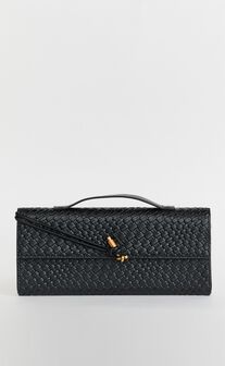 Krizza Bag - Woven Clutch Bag in Black