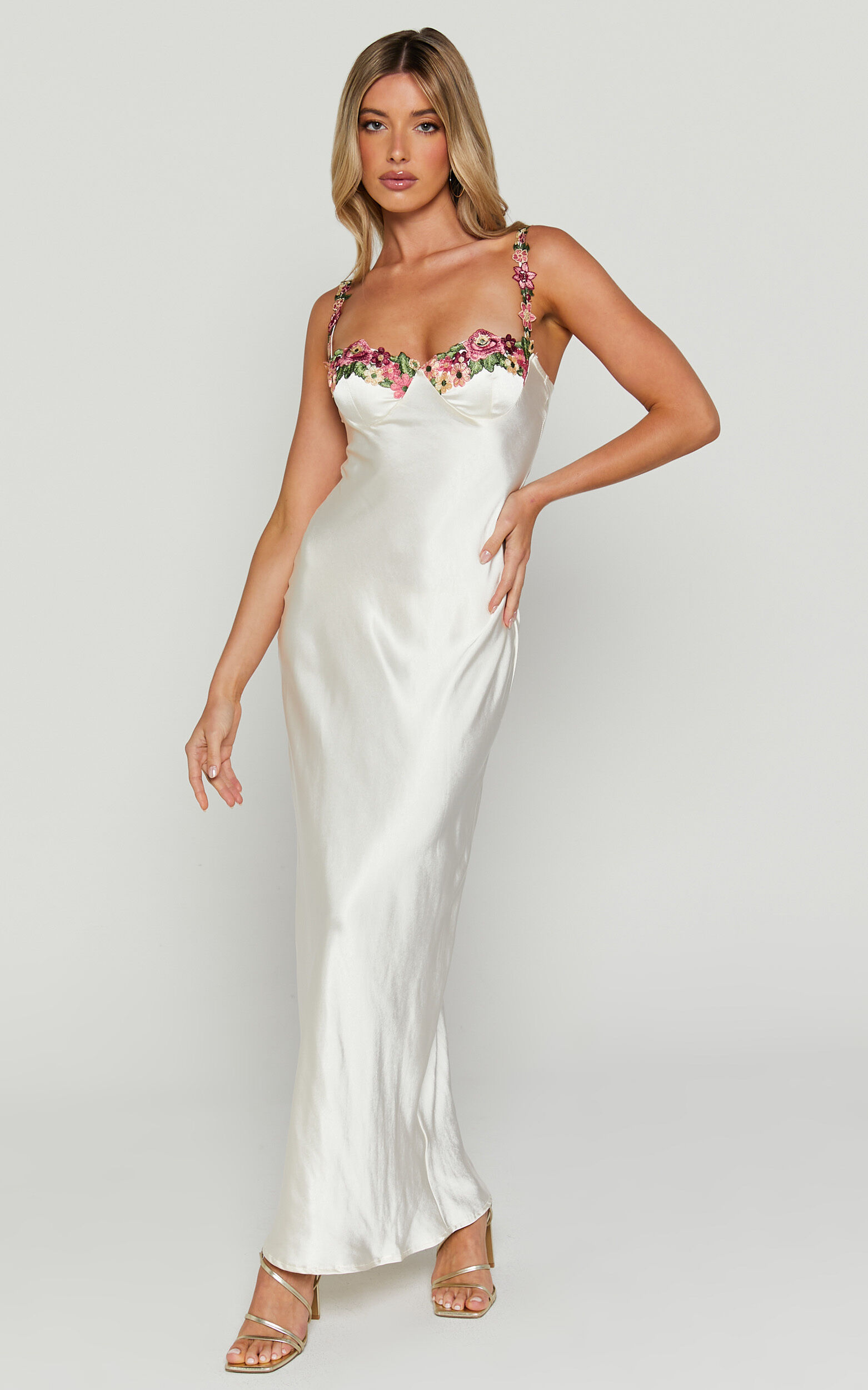 White midi silk dress cheap