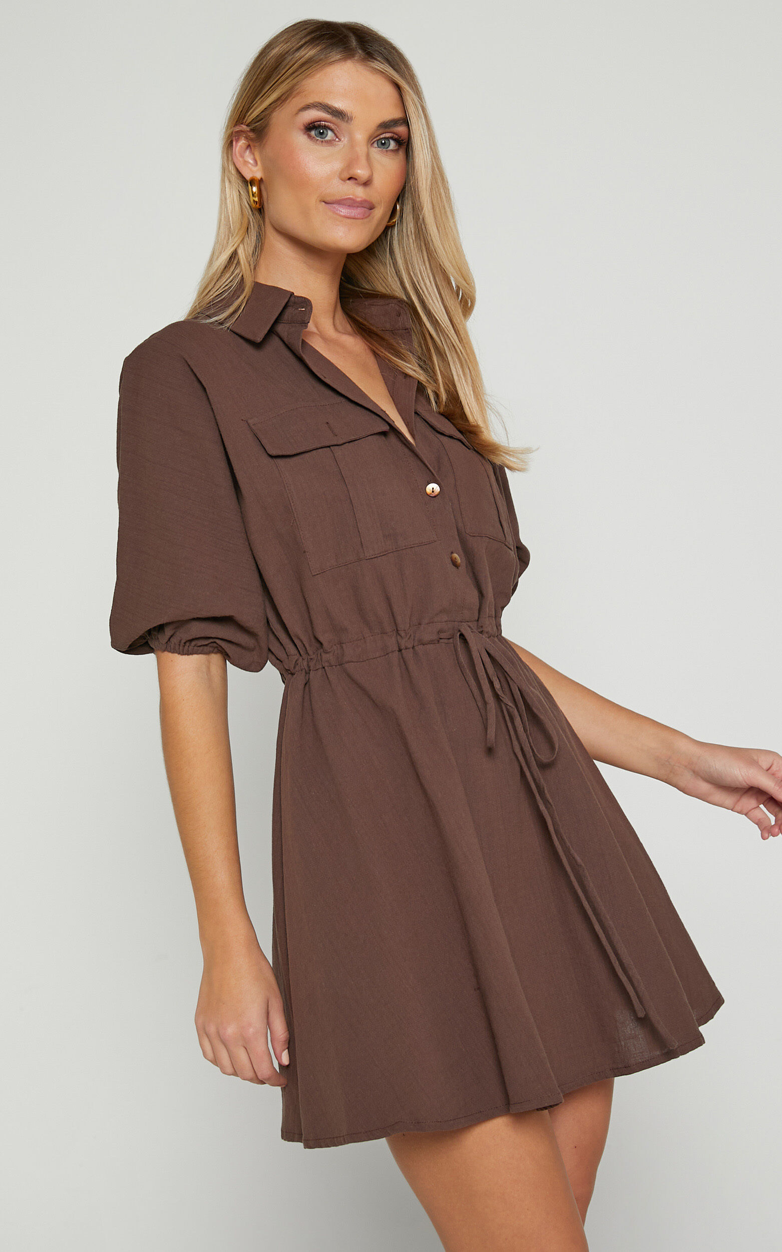Utility tie discount waist dress