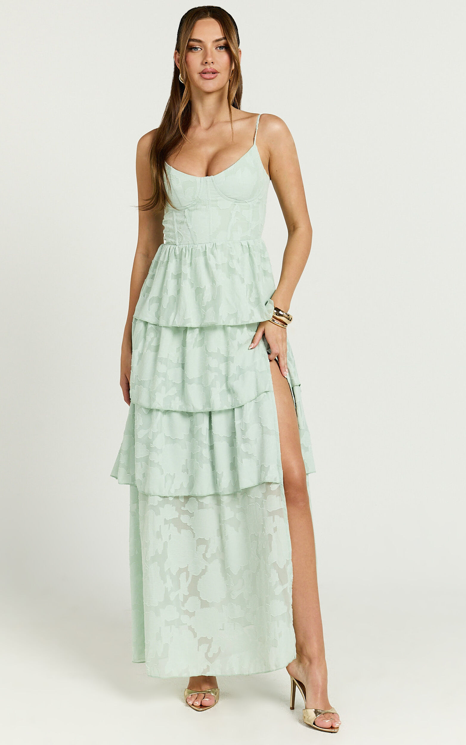 Tiered formal dress outlet