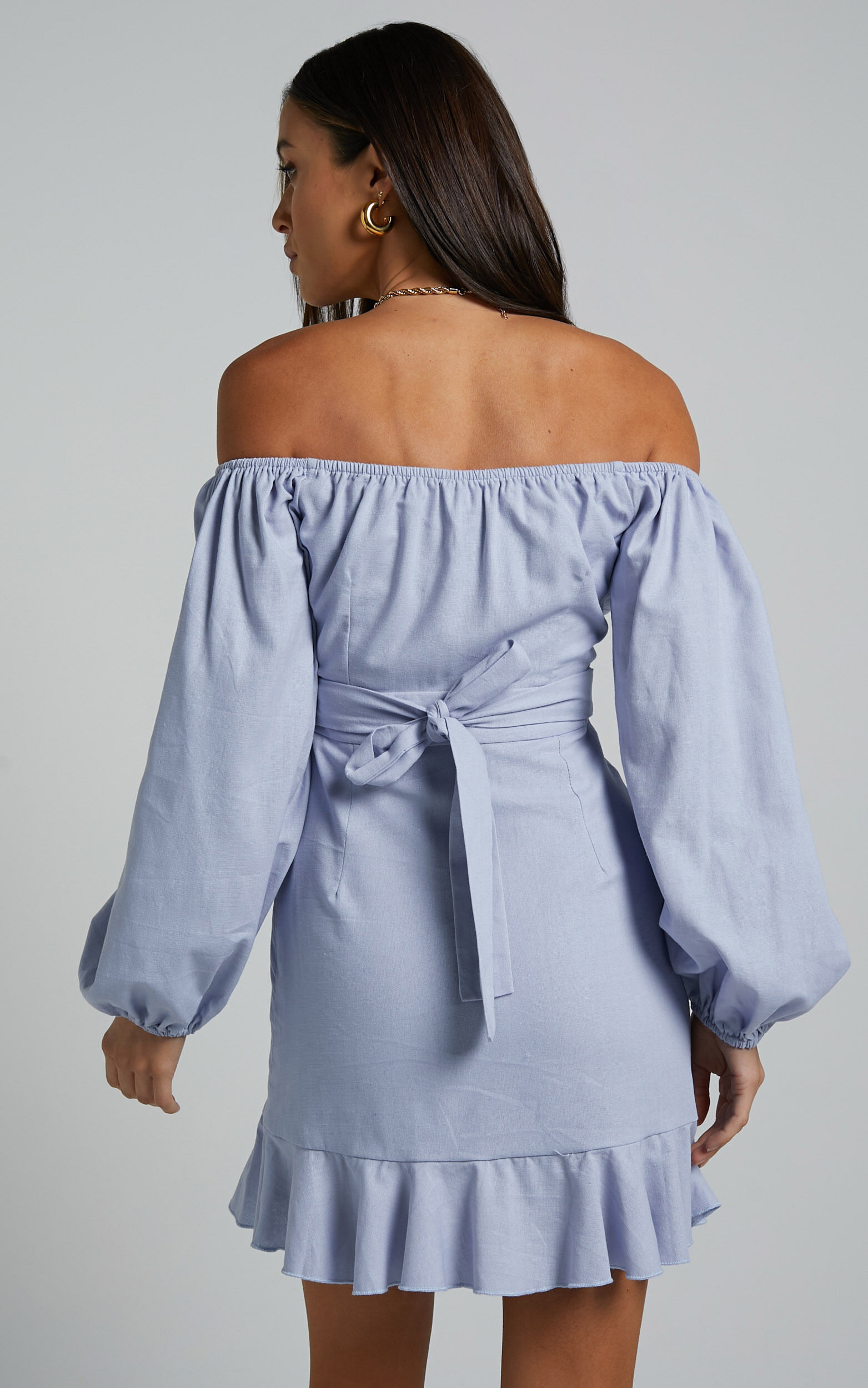 Powder blue outlet linen dress