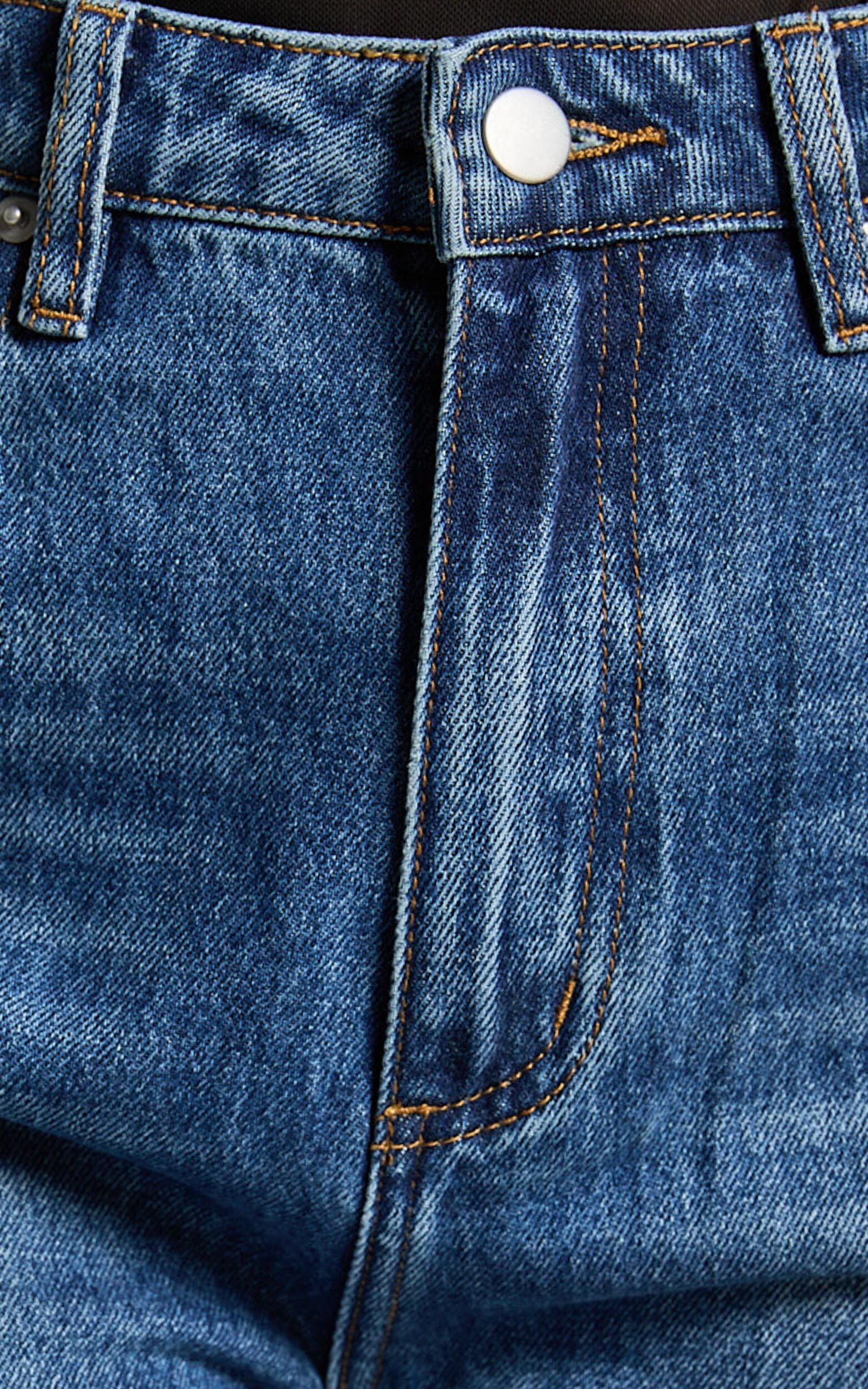 Zelrio Jeans - High Waisted Recycled Cotton Cropped Denim Jeans in Dark ...