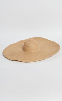 Nadine Hat - Oversized Beach Hat in Tan