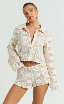Lioness - Babydoll Top in Cream Floral