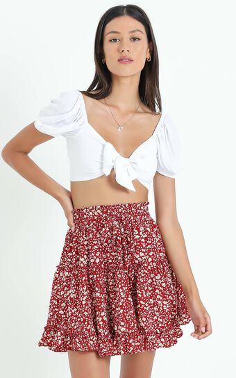 Cleo Skirt in Red Floral
