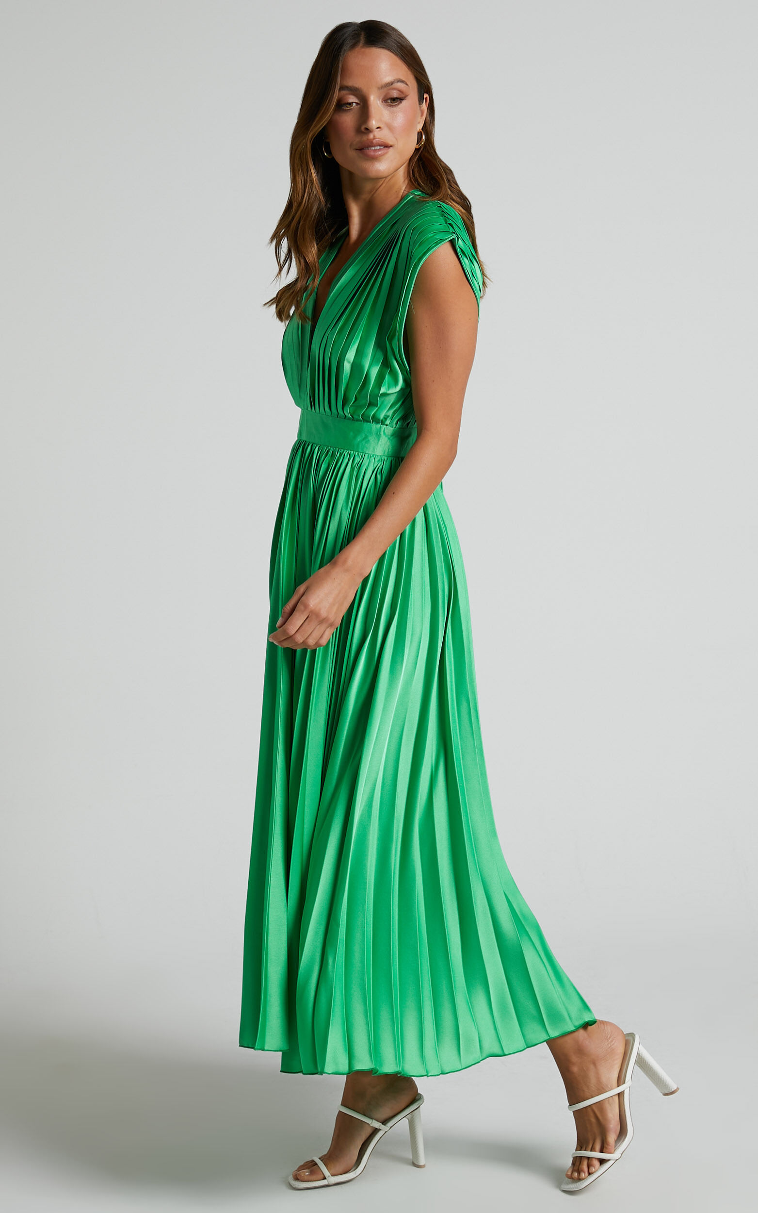 Green plunge dress hotsell