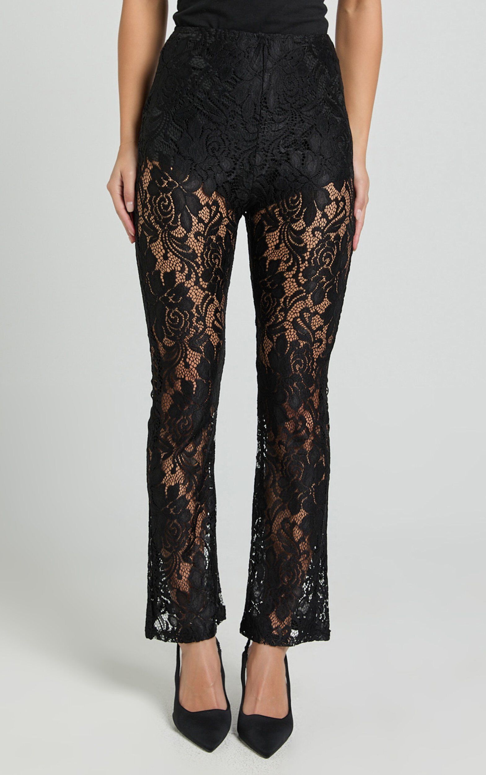 wee9s vintage like lace pants ブラック サイズ1 WEE9S | vintage like lace pants / ヴィンテージライクレース