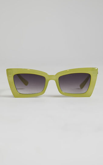 Peta and Jain - Gemini Sunglasses in Honeydew Frame / Cool Smoke Grad Lens