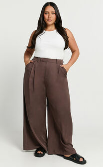 Clarke Pants - High Waist Wide Leg Pants in Slate