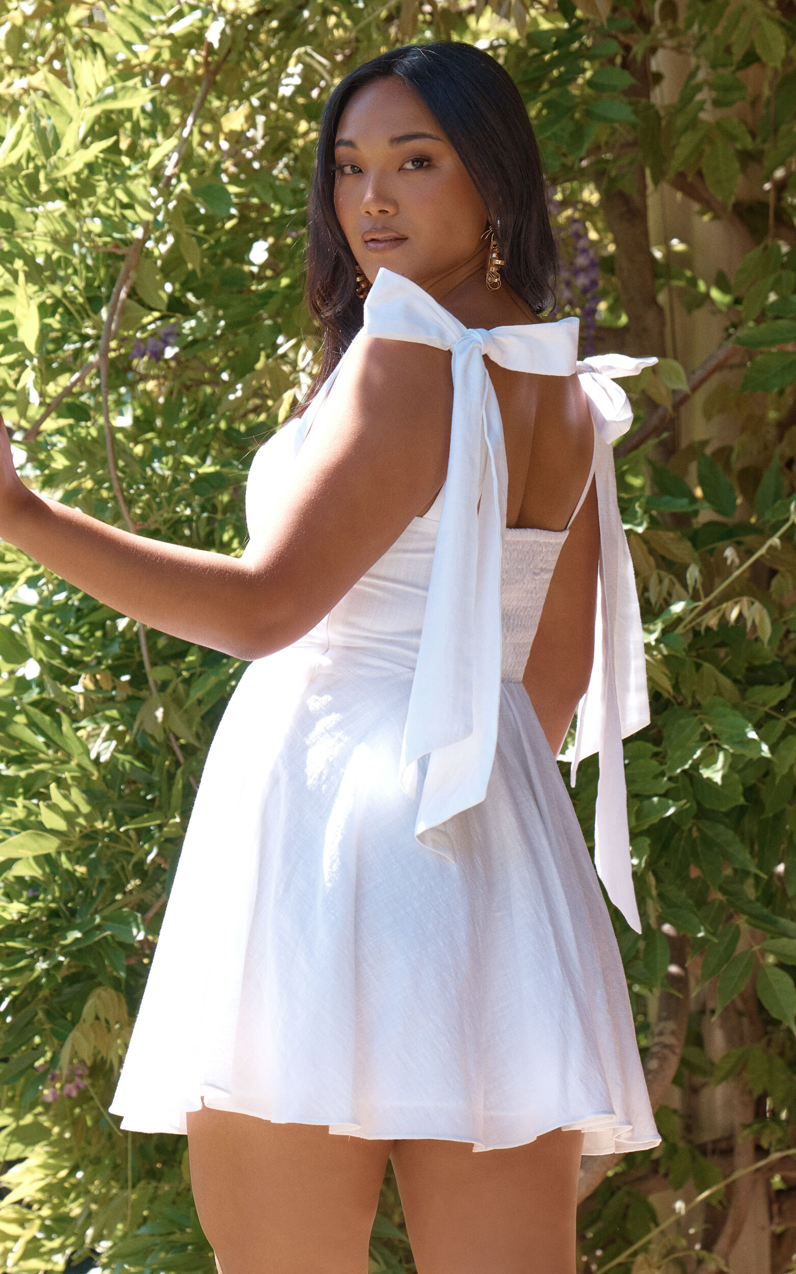 White dress tie straps on sale
