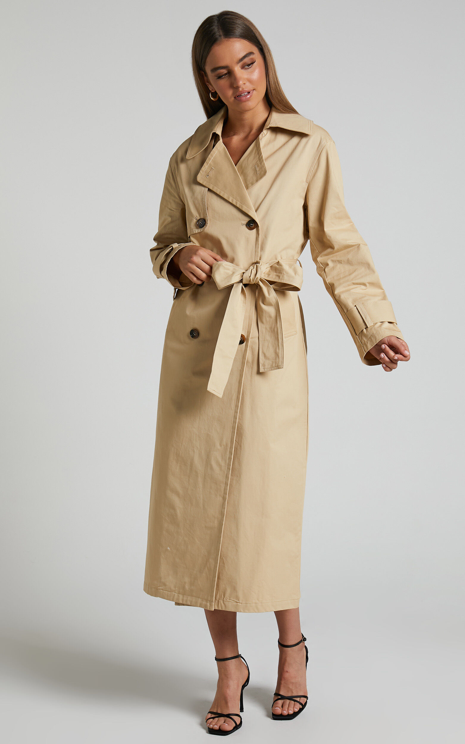 Waist length trench coat hot sale