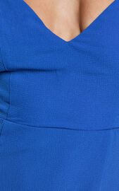 More Than This Midi Dress - Ruffle Strap Thigh Split Dress in Cobalt ...