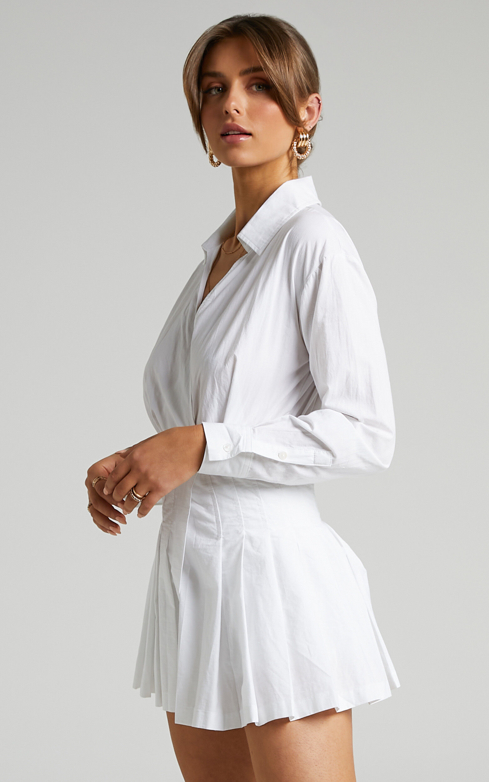 Pamella Tennis Skirt Playsuit in White Showpo USA