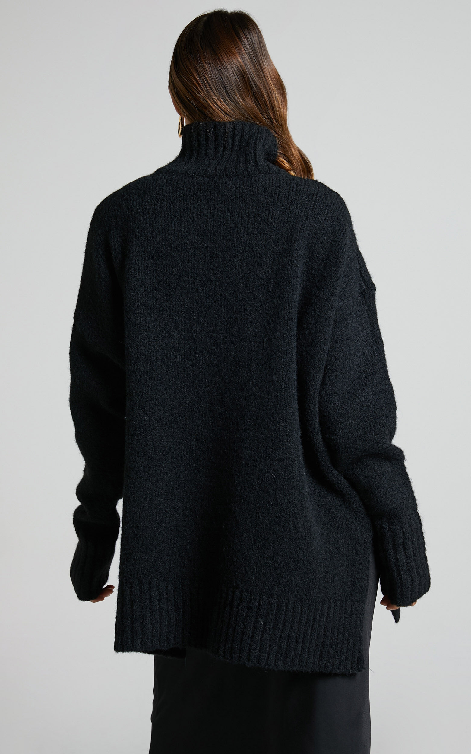 Black turtleneck oversized jumper sale