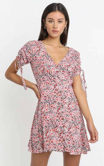 Amira Dress in Pink Floral