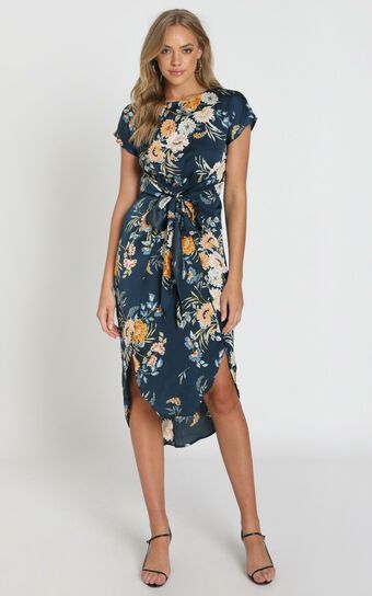 Woman In Power Dress in Navy Floral