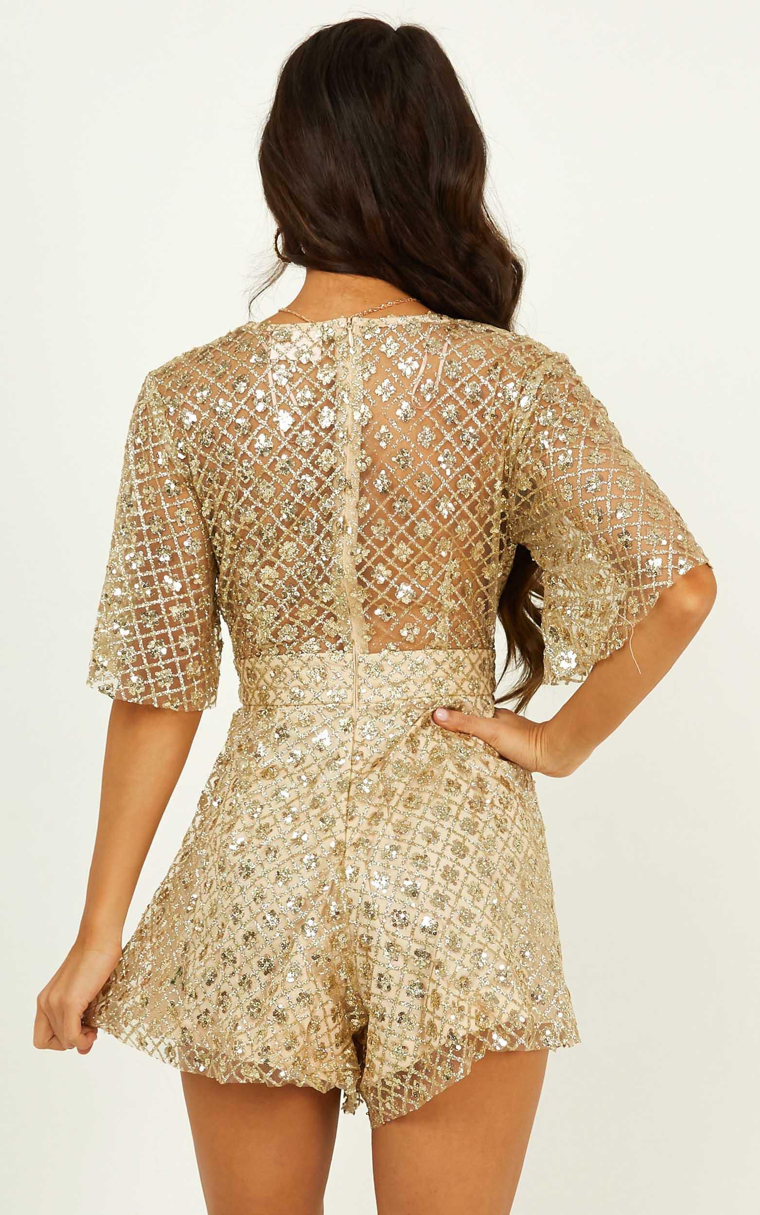 Gold glitter playsuit deals