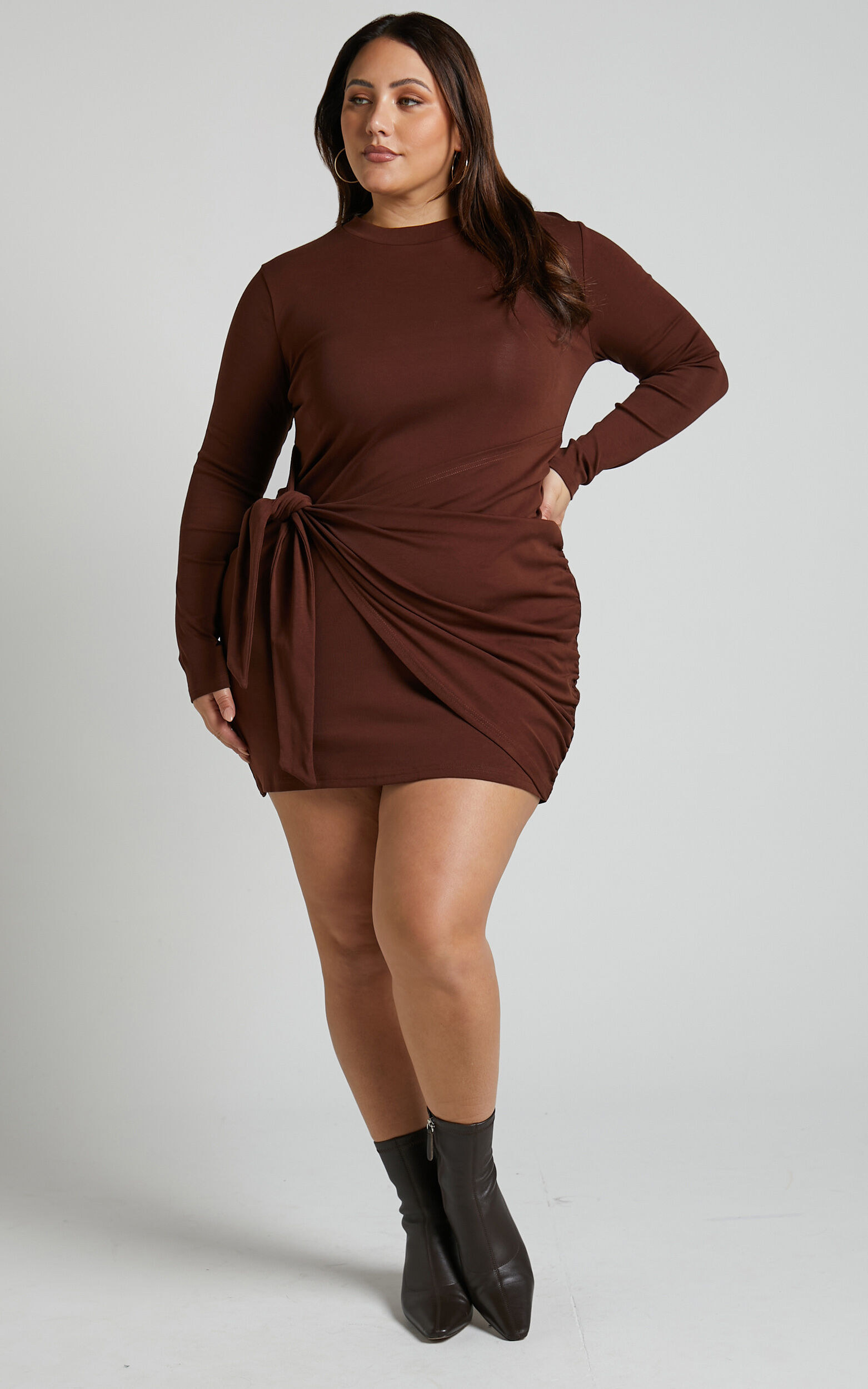 Wrap front bodycon dress discount
