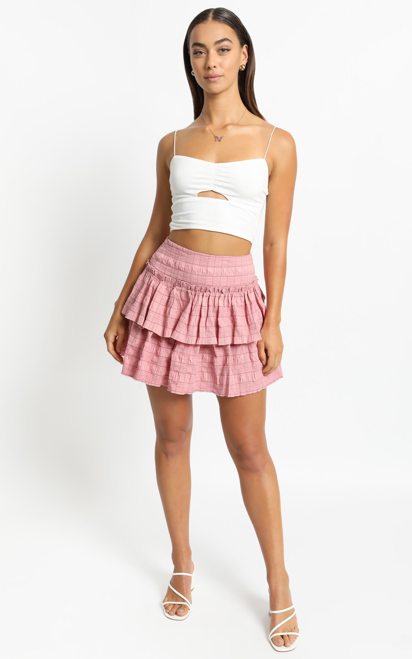 Purdie Skirt in Rose Check | Showpo USA