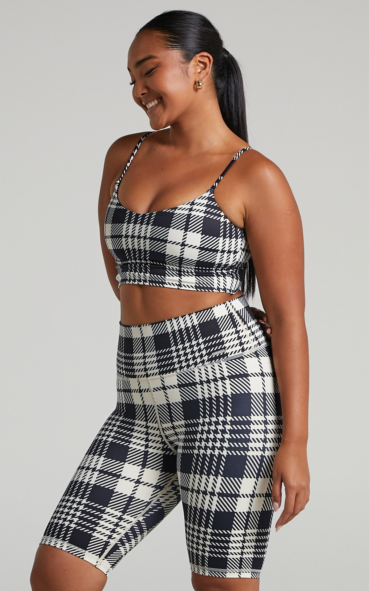 Plaid biker shorts hotsell