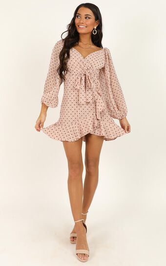 You Are Such A Dream Dress In Blush Flocked Spot