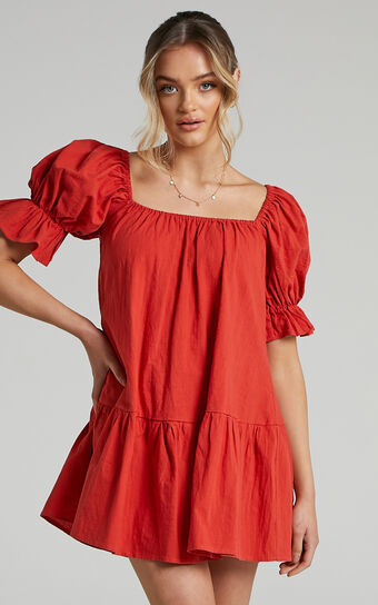 Poppy Dress in Oxy Red