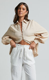 Zanrie Two Piece Set - Linen Look Square Neck Crop Top and High