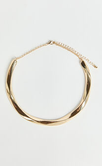 Ezra Necklace - Twisted Choker Necklace in Gold