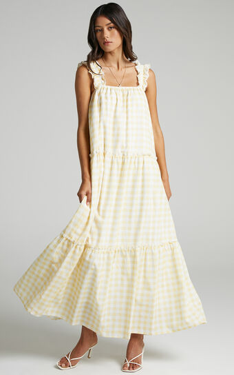 Charlie Holiday - Lottie Dress in Yellow Gingham