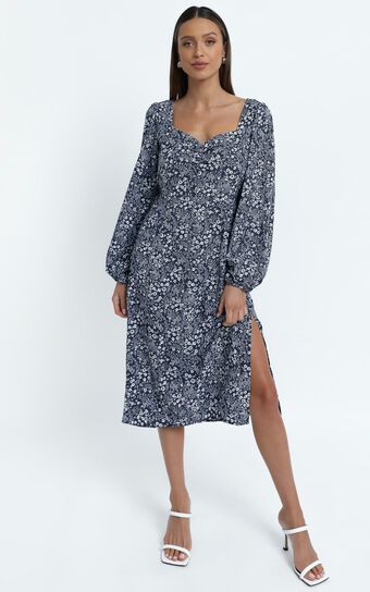 Amare Dress in Navy Floral