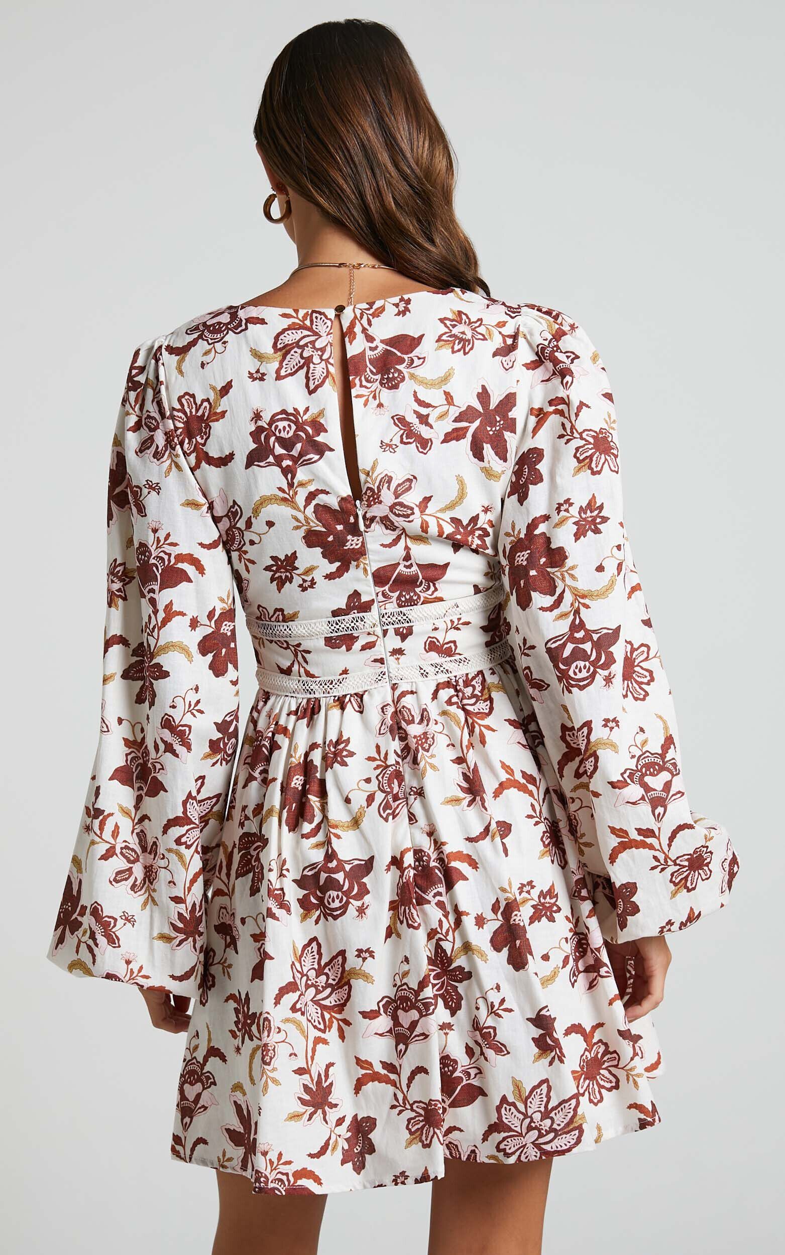 Long sleeve plunge skater dress top
