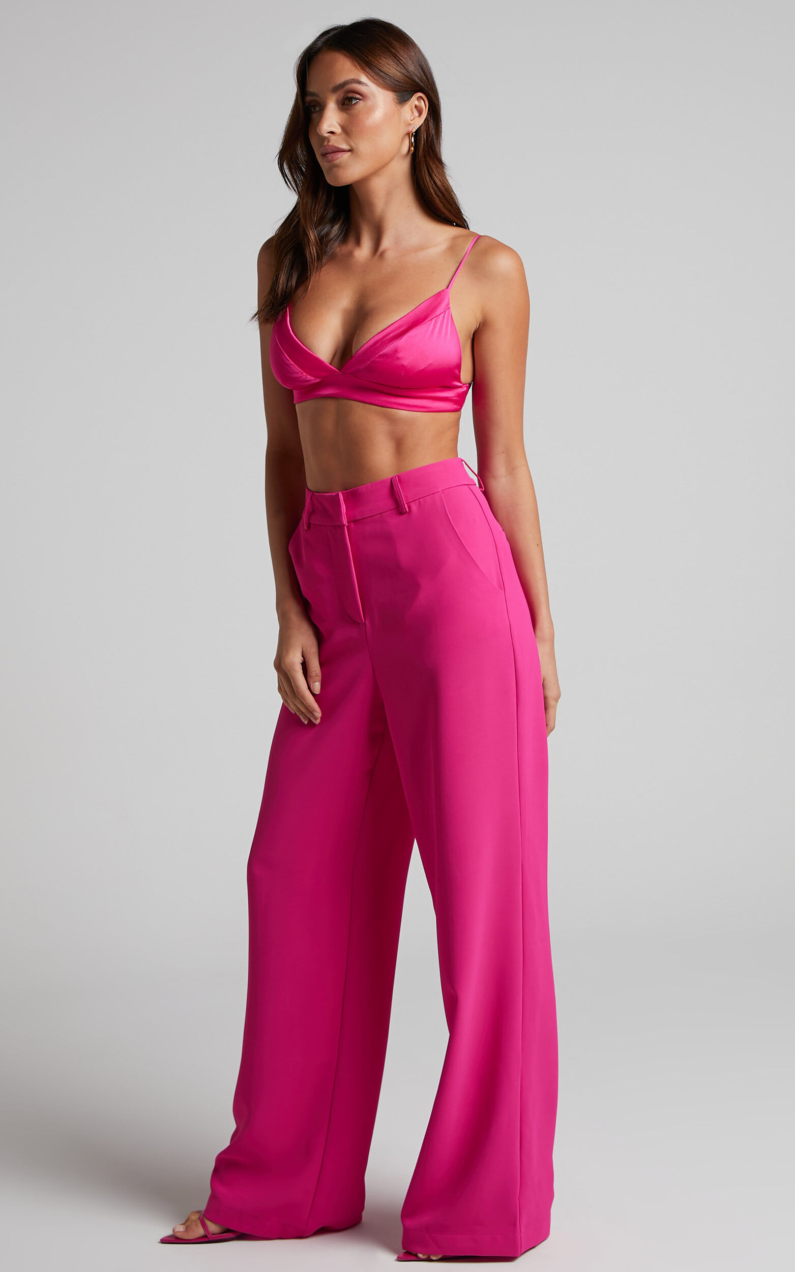Stealing The Show High Waist Trousers In Hot Pink • Impressions Online  Boutique