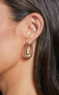 Hannah Earrings - Square Hoop Earrings in Gold